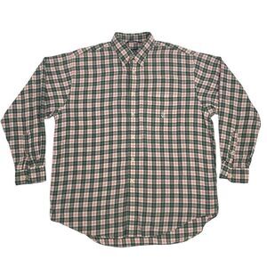 Vintage 90s Nautica Preppy Plaid Long Sleeve Button Front Shirt
